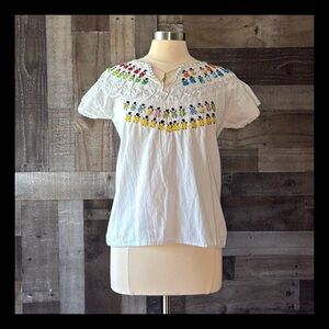 Tropical dancers top medium festival rainbow feminine resortwear beach party